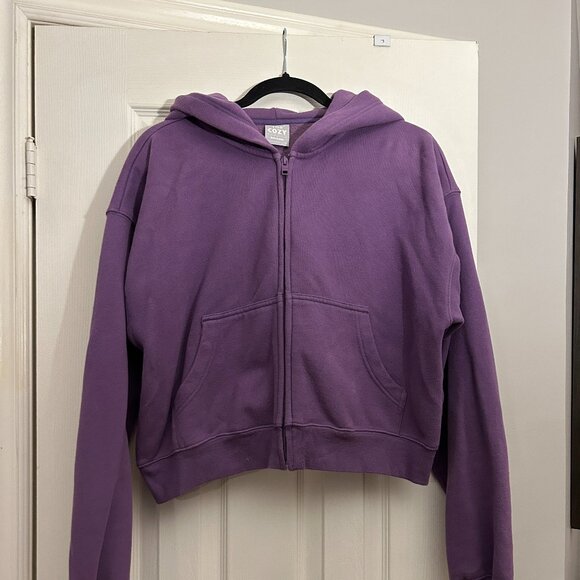 TNA Cozy Boyfriend Fleece Boxy Zip Hoodie (Aritzia) - Picture 1 of 4